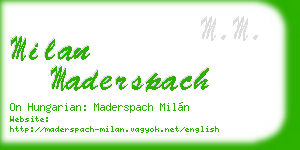 milan maderspach business card